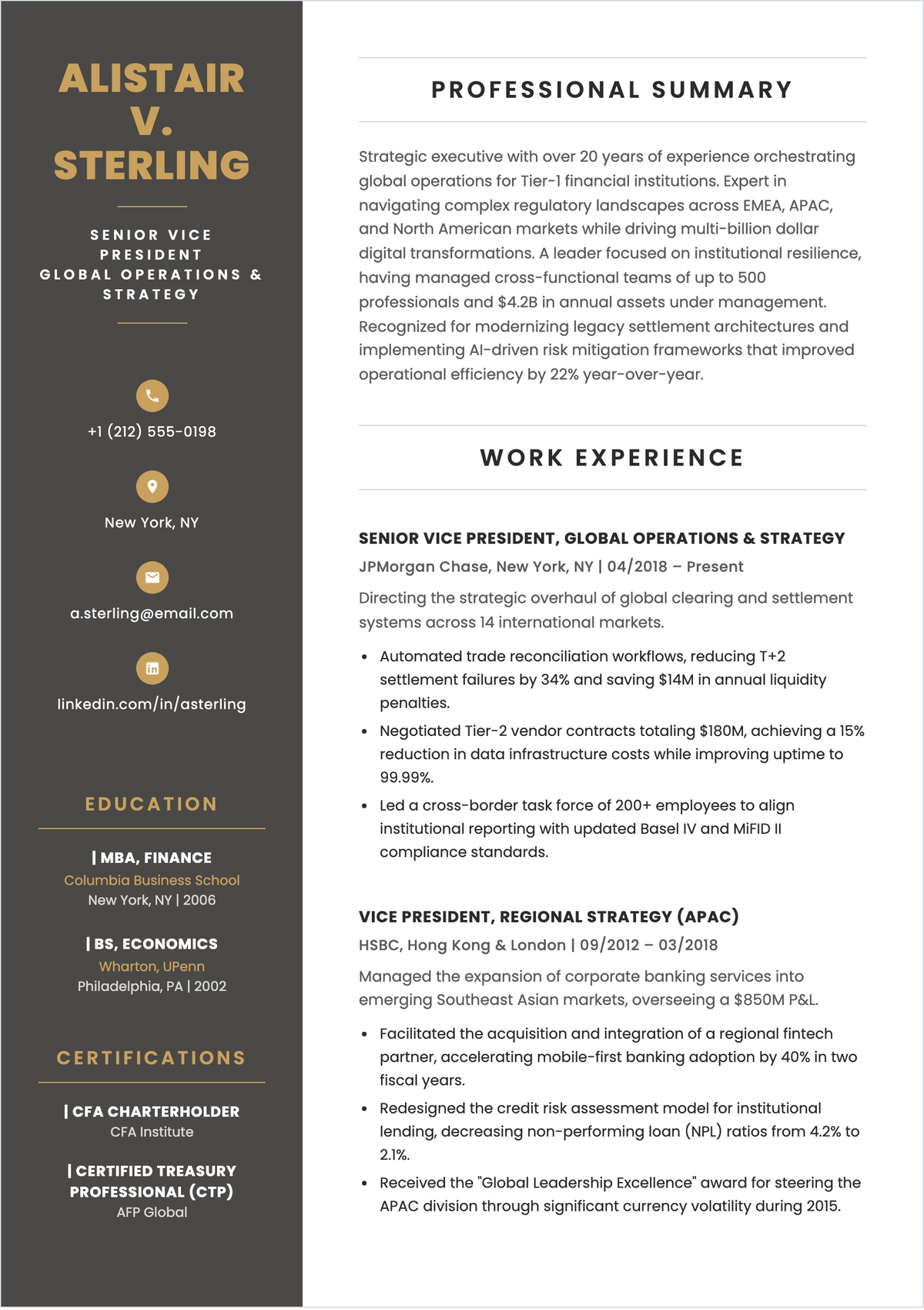 Free Senior Vice President ATS Resume Template, AI Resume Builder Free Senior Vice President ATS Resume Template, AI Resume Builder