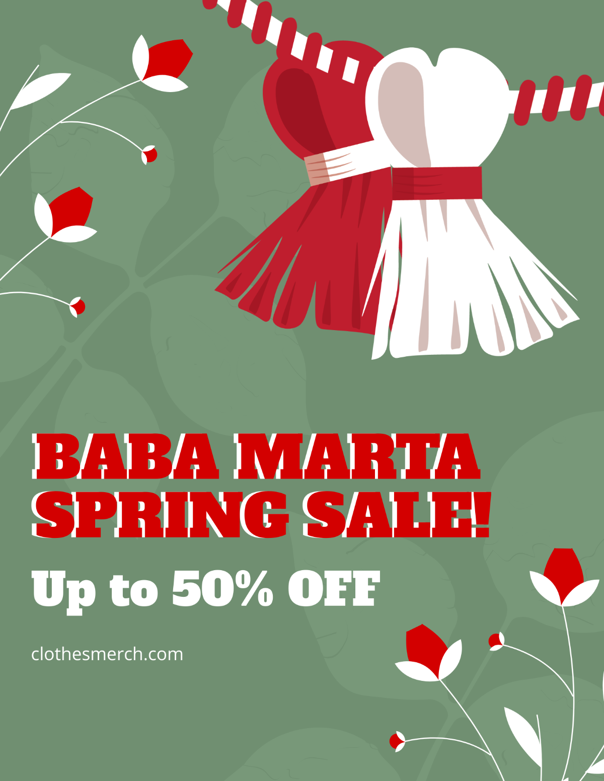 Baba Marta Flyer Vector