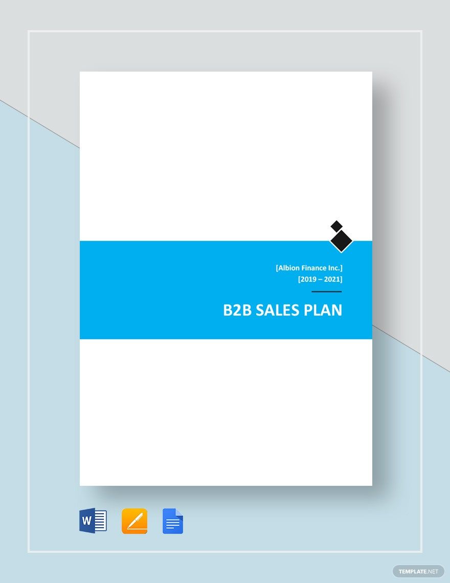 B2B Sales Plan Template in Word, Google Docs, Apple Pages