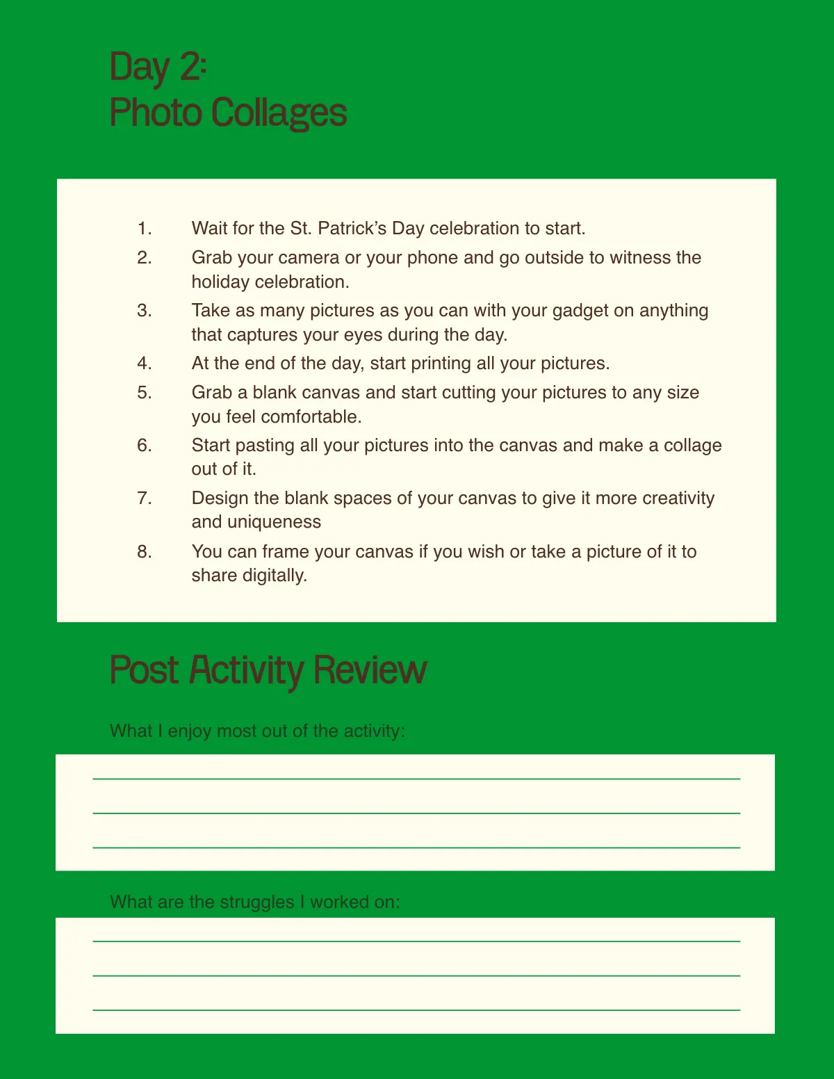 Free St. Patrick's Day Workbook Template to Edit Online
