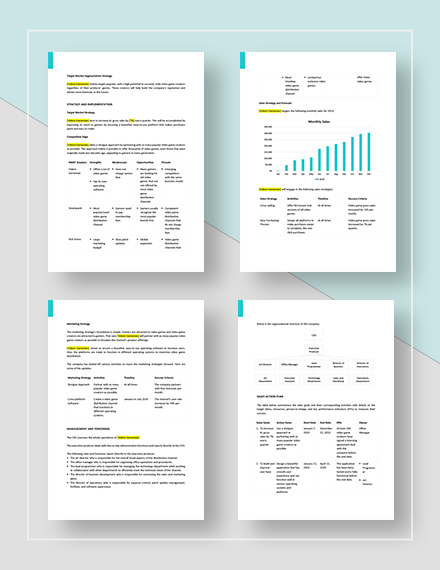 Sales plan template pdf image