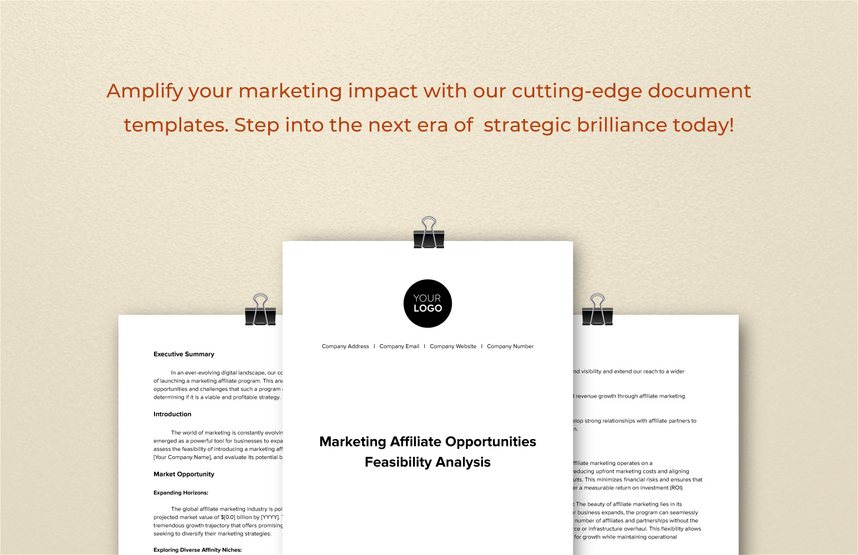 Marketing Affiliate Opportunities Feasibility Analysis Template