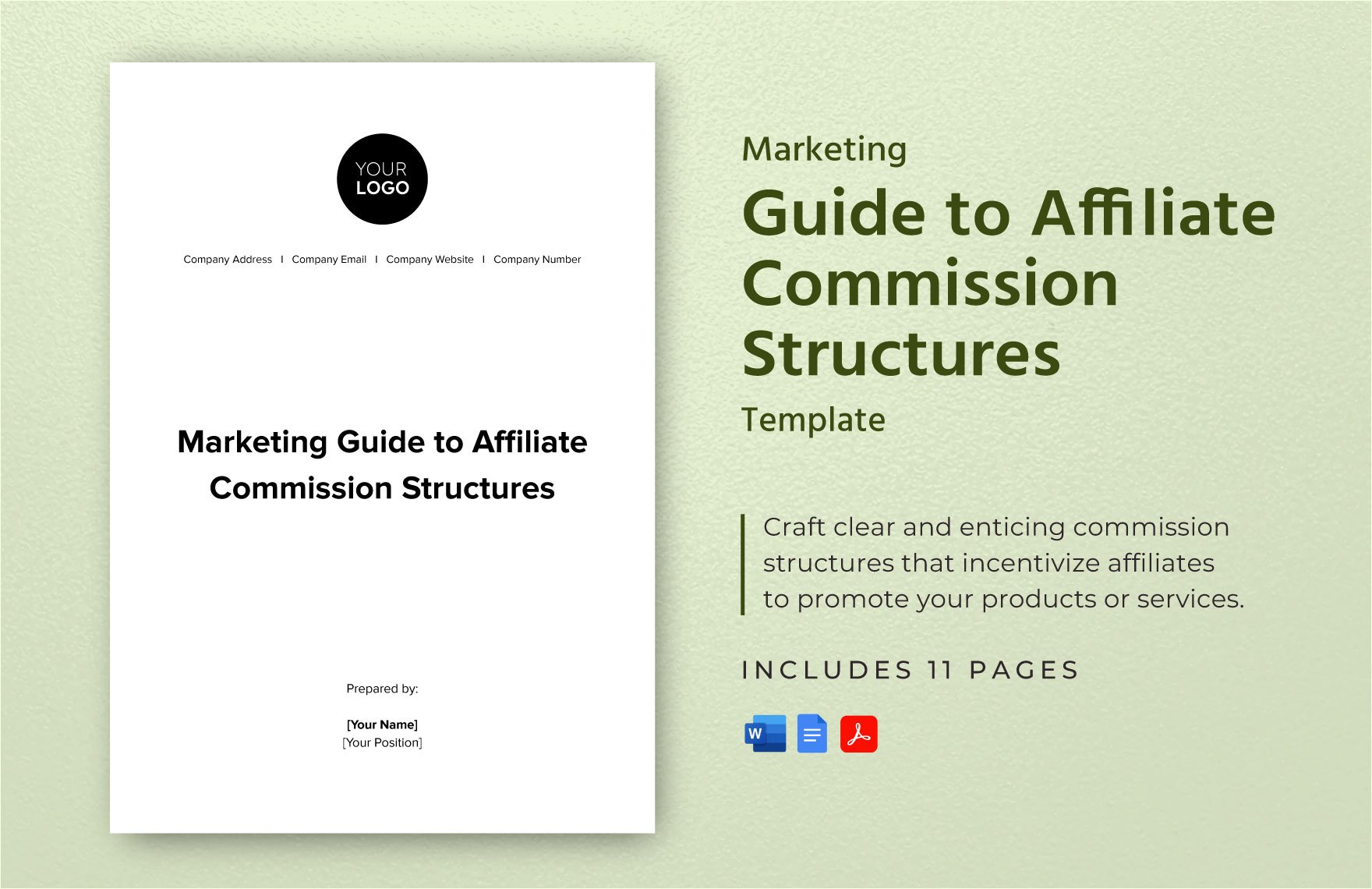 Marketing Guide to Affiliate Commission Structures Template in Word, Google Docs, PDF