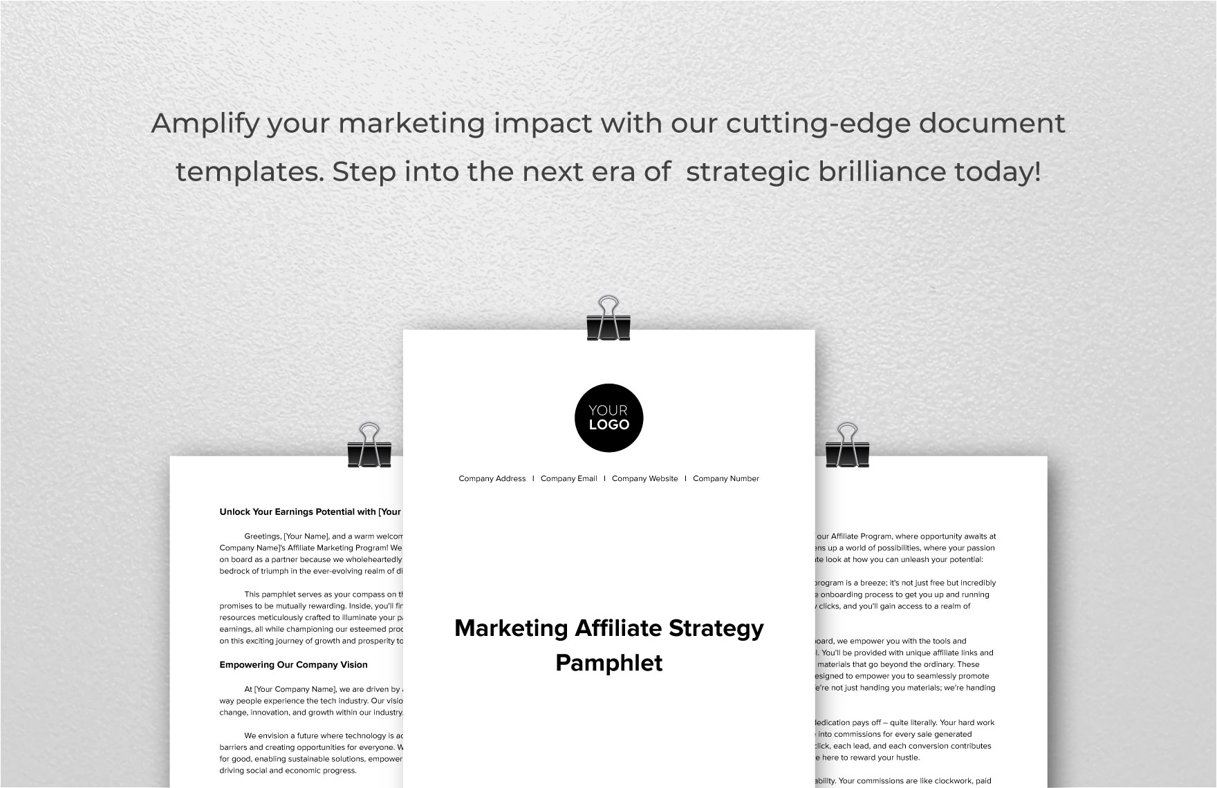 Marketing Affiliate Strategy Pamphlet Template