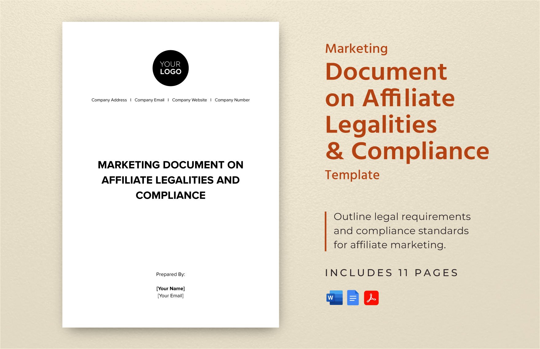 Marketing Document on Affiliate Legalities & Compliance Template