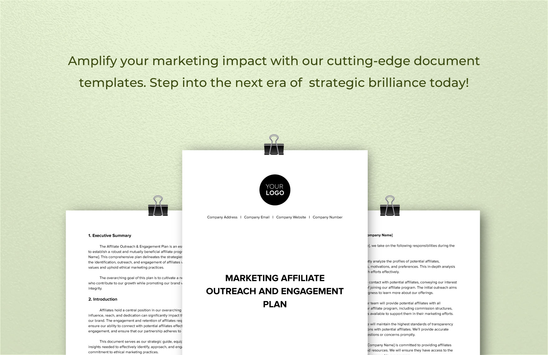 Marketing Affiliate Outreach & Engagement Plan Template