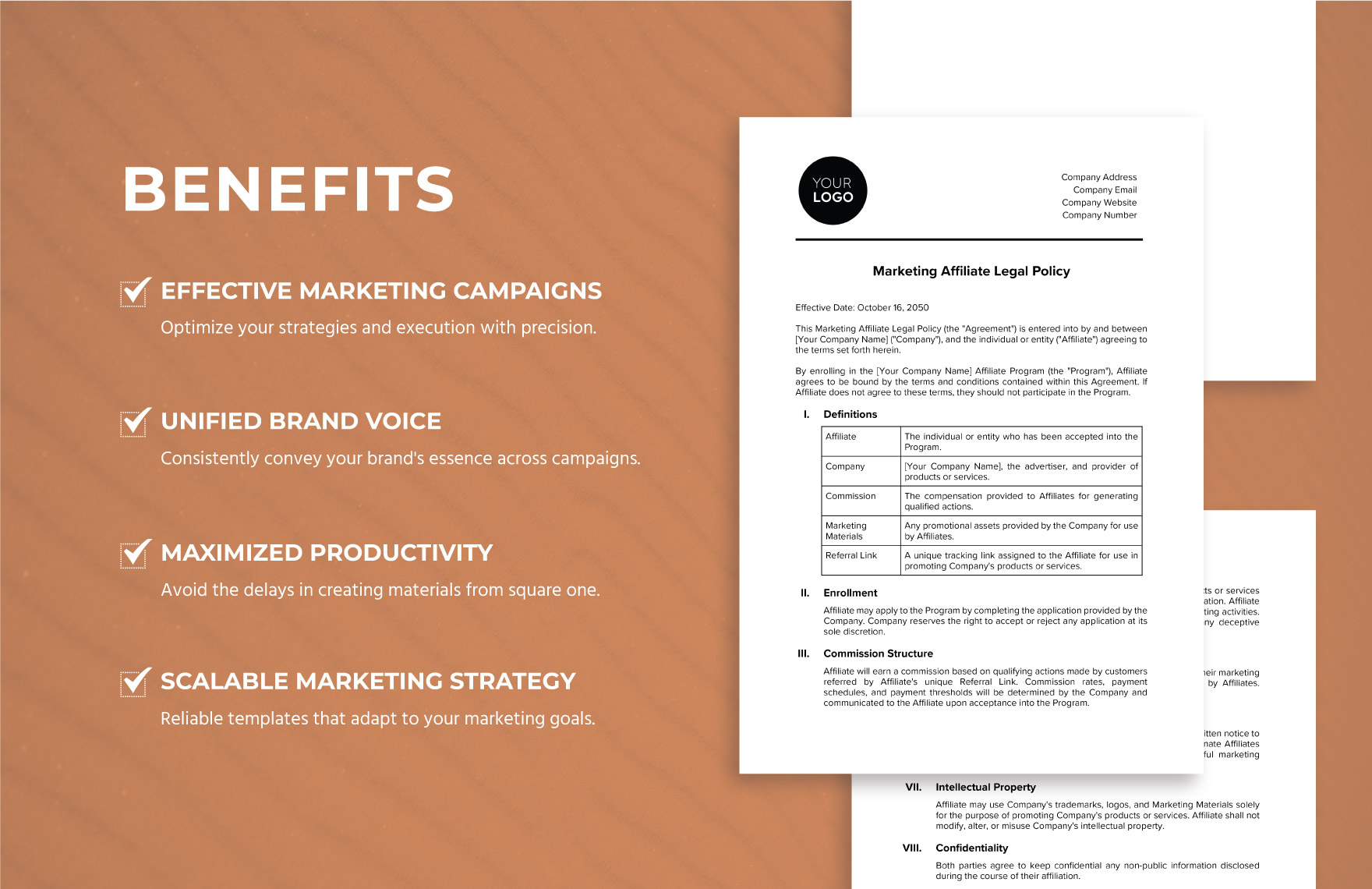 Marketing Affiliate Legal Policy Template