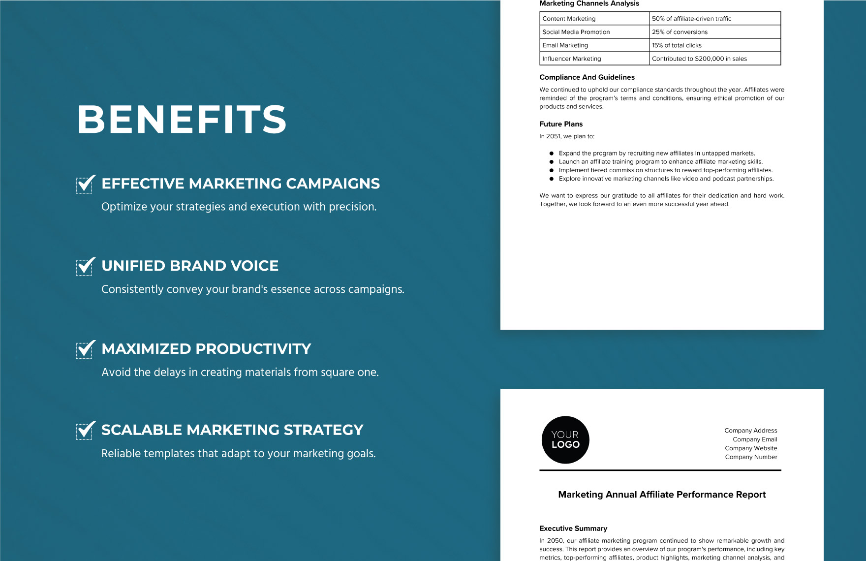 Marketing Annual Affiliate Performance Report Template
