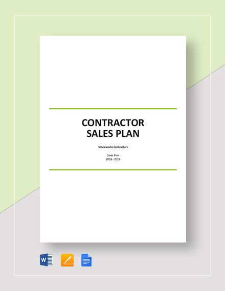 contractor sales plan