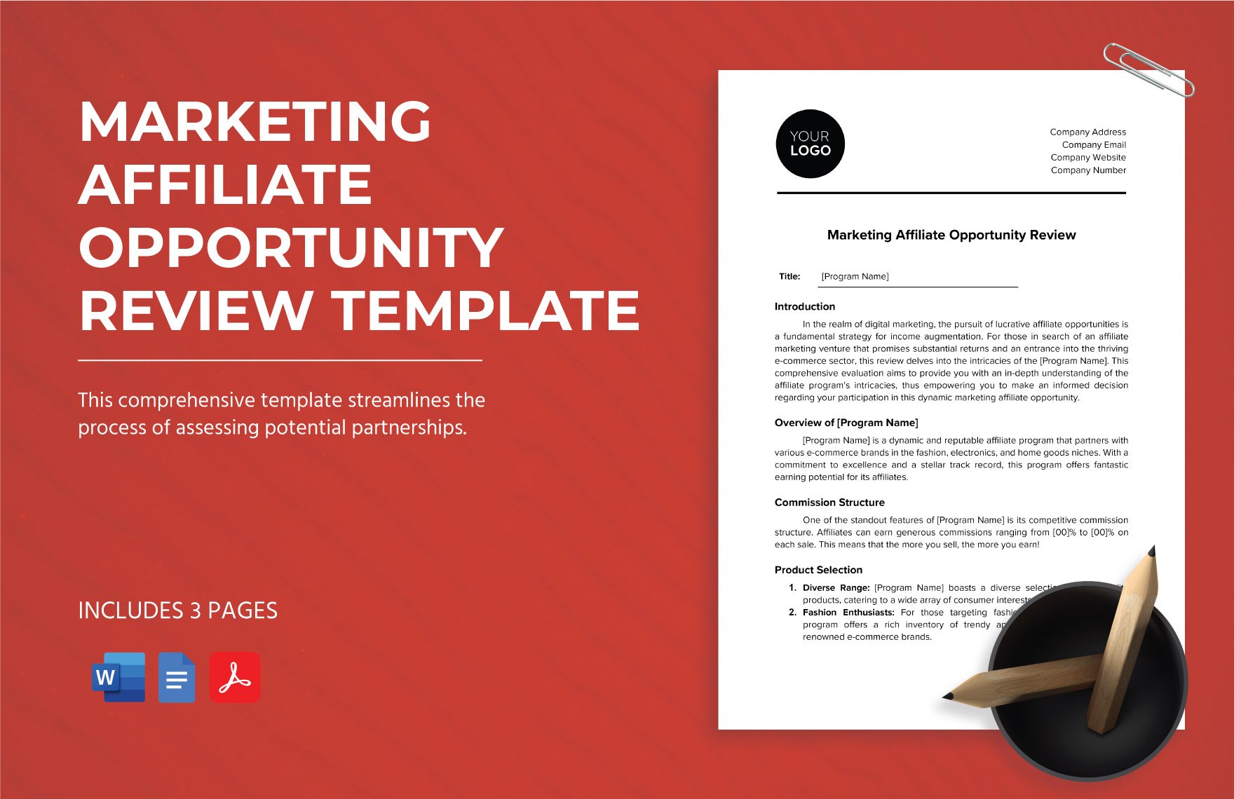 Marketing Affiliate Opportunity Review Template