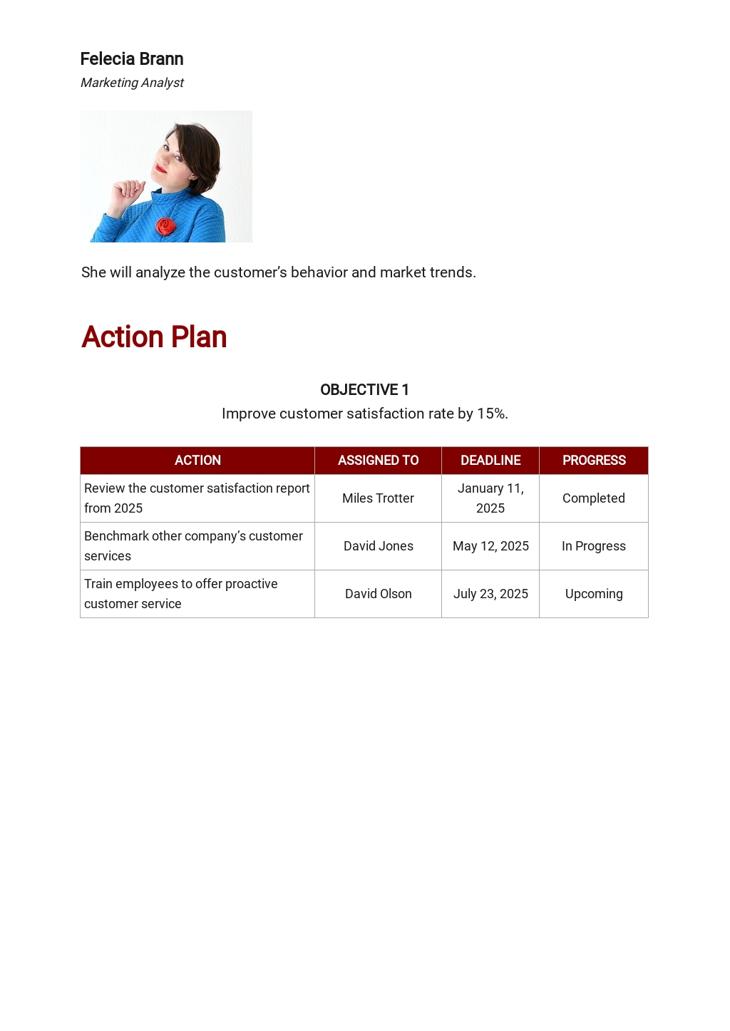 Customer Service Action Plan Template [Free PDF] Word (DOC) Google Docs