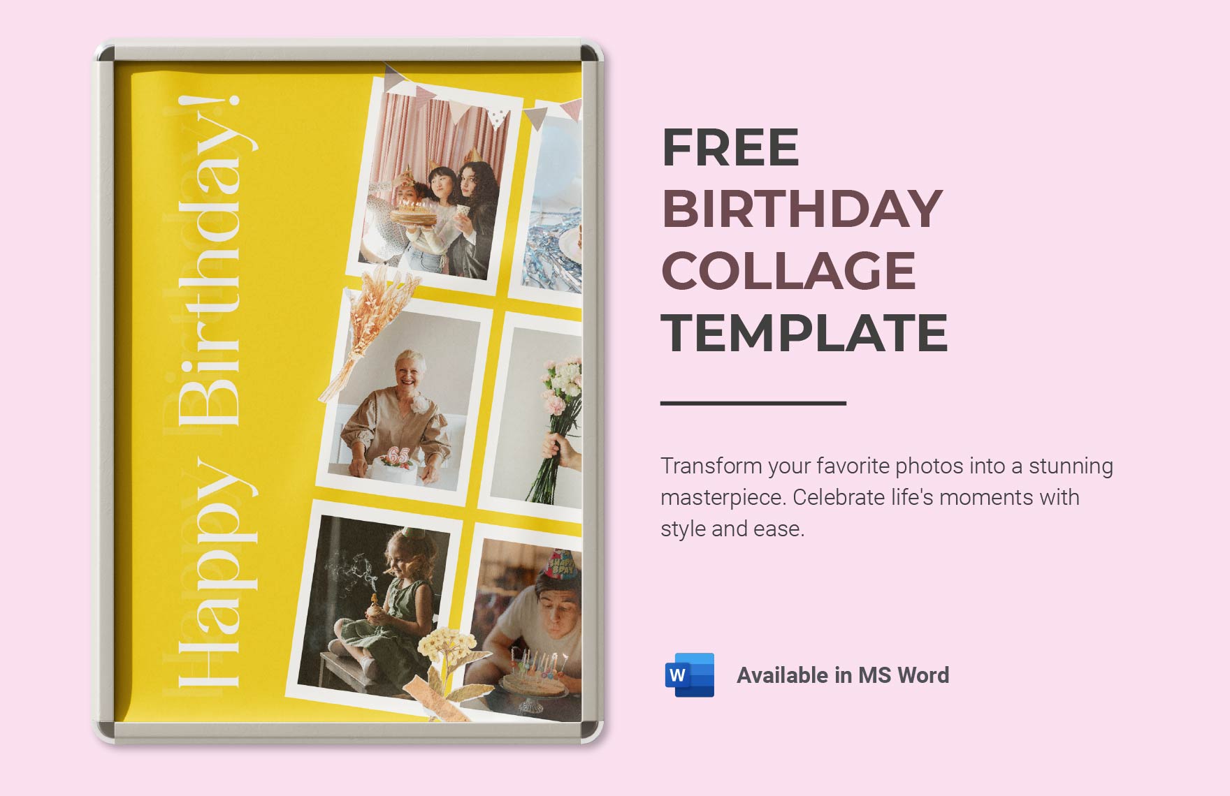 Free Birthday Collage Template in Word
