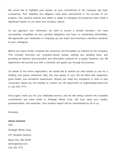 Free Employee Loyalty Appreciation Letter Template to Edit Online