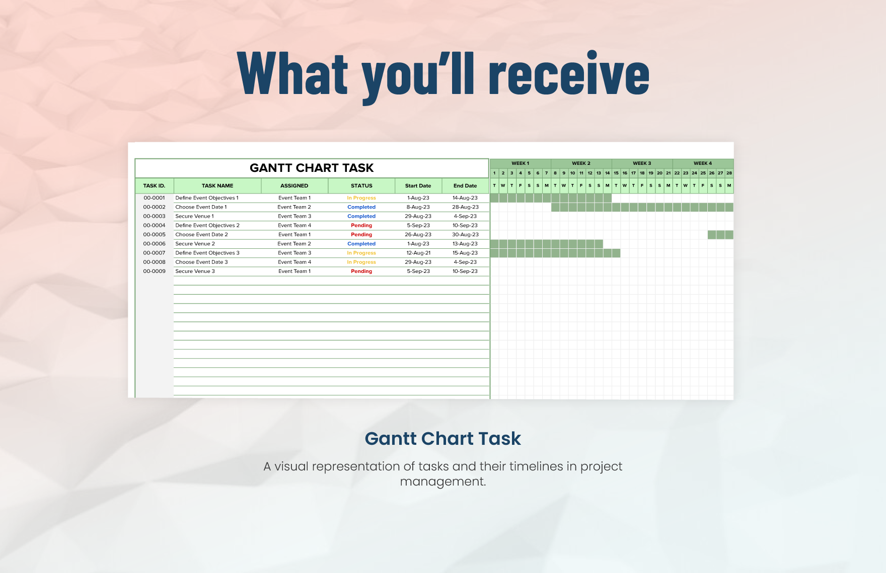 Gantt Chart Task Template