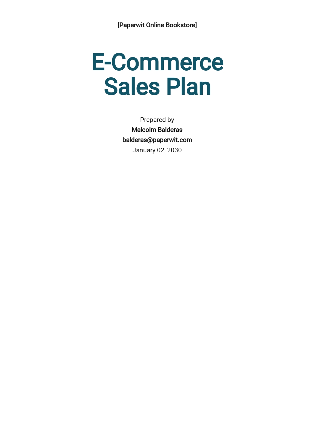 Free Ecommerce Plan Templates, 9+ Download in PDF, Word, Google Docs ...