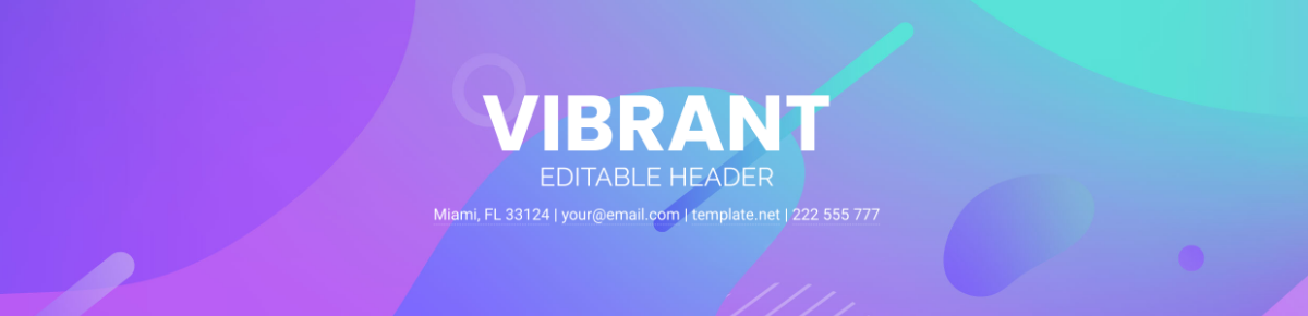 Vibrant Editable Header Template