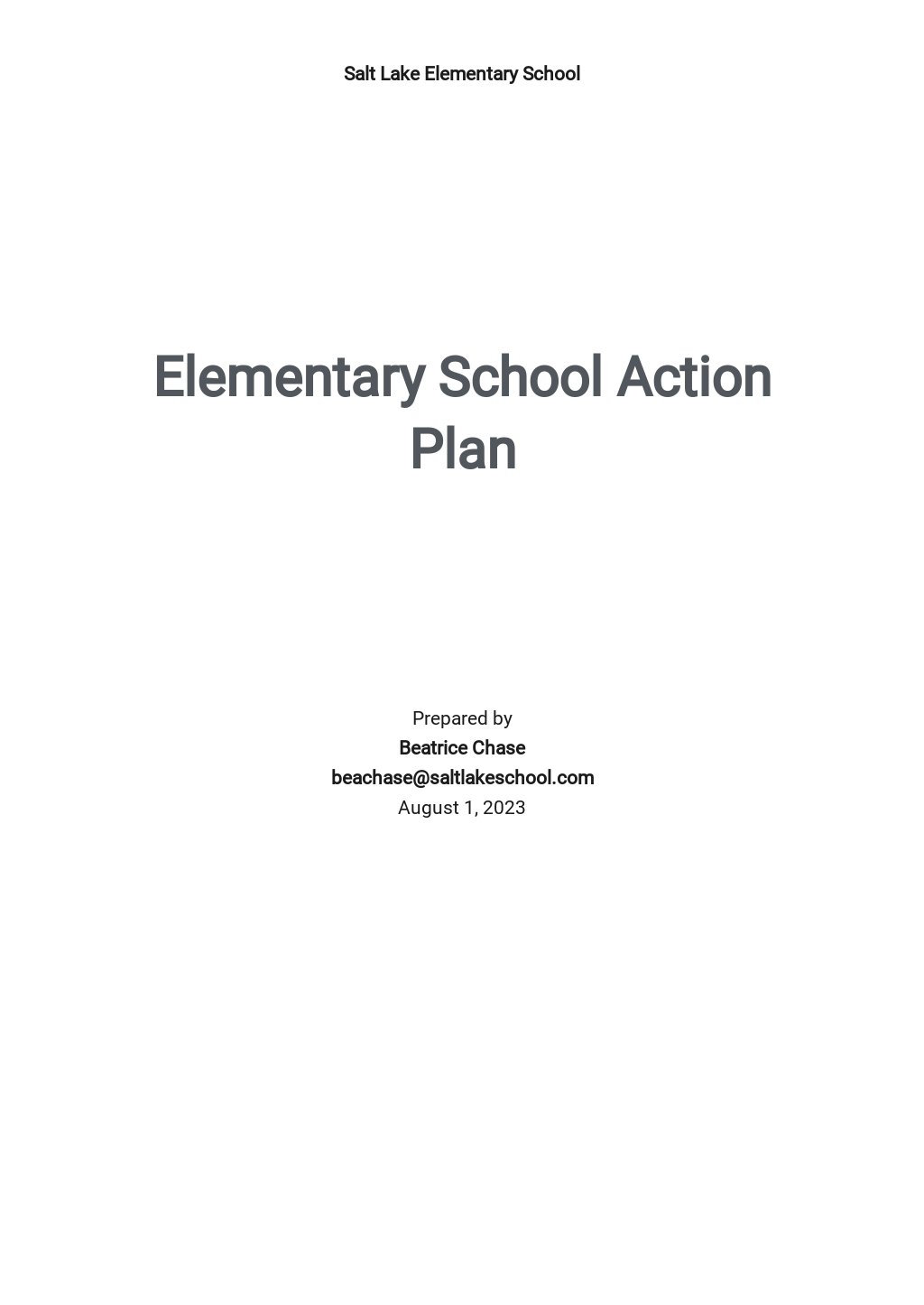 Sample School Action Plan Template [Free PDF] Google Docs, Word