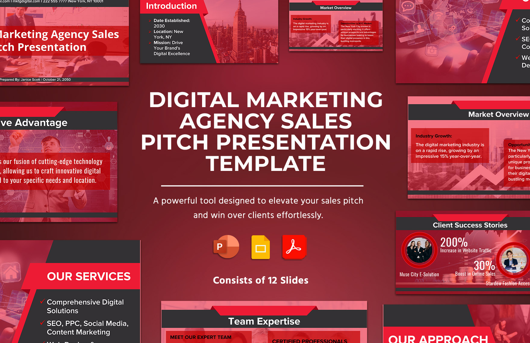 Digital Marketing Agency Sales Pitch Presentation Template