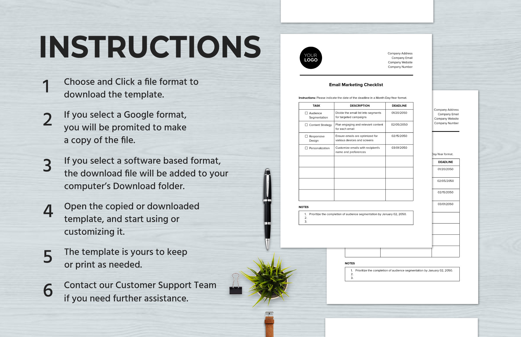 Email Marketing Checklist Template