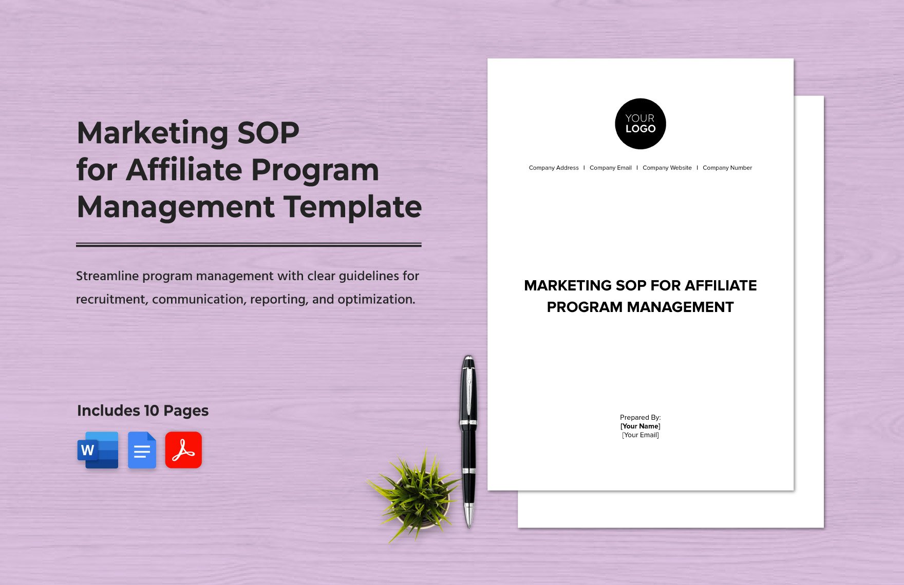 Marketing SOP for Affiliate Program Management Template