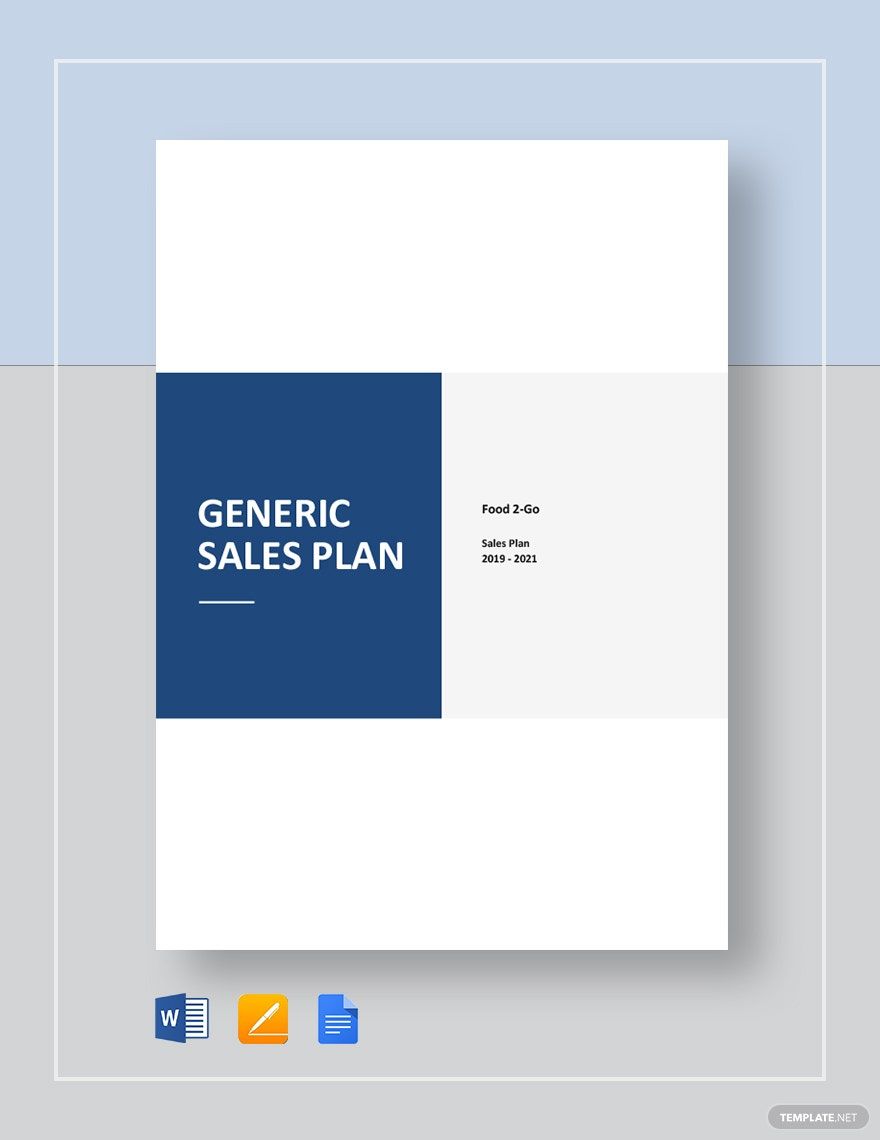 Generic Sales Plan Template
