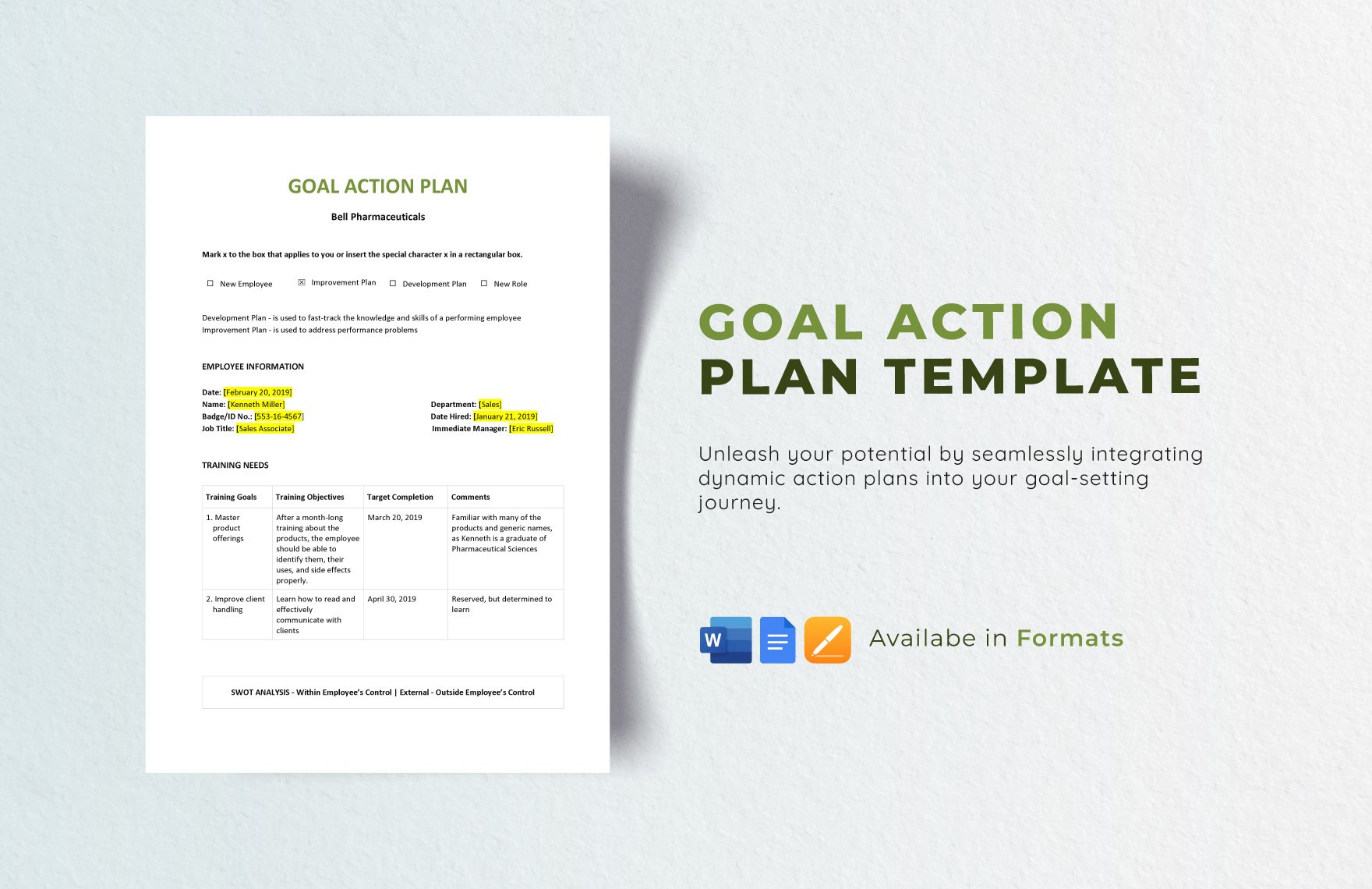 Goal Action Plan Template