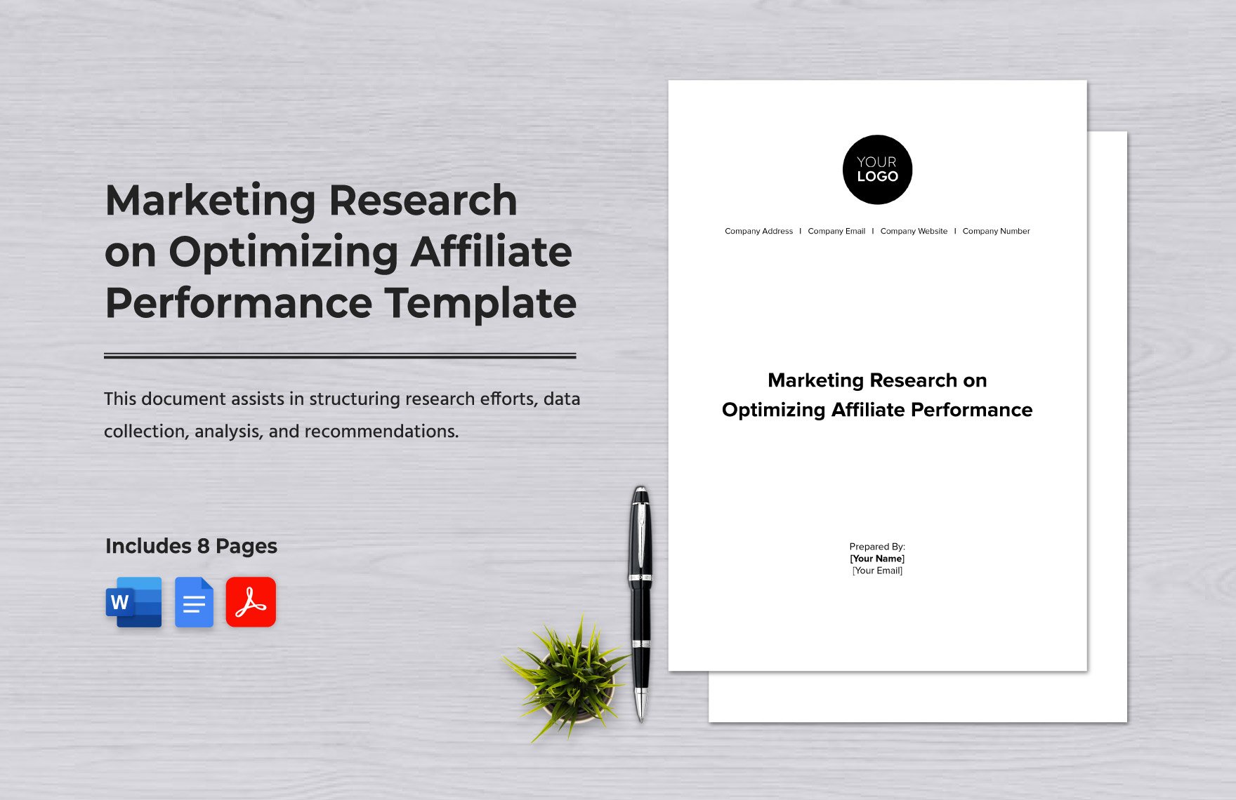 Marketing Research on Optimizing Affiliate Performance Template