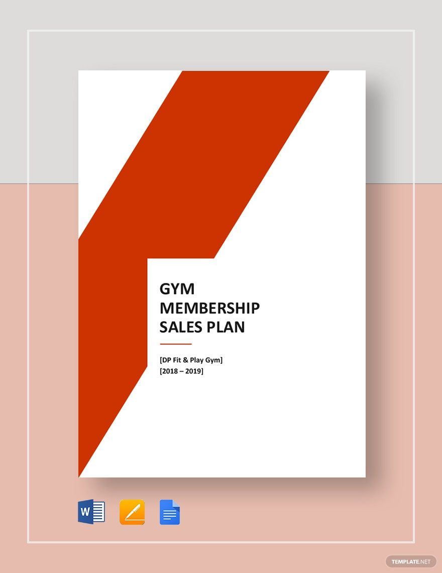 Gym Membership Sales Plan Template