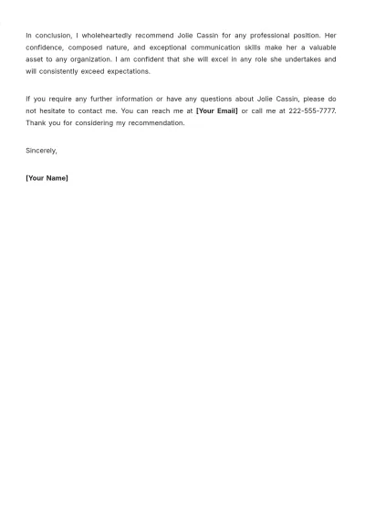 Free Character Letter For Job Template to Edit Online