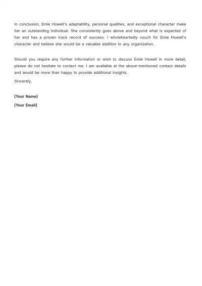 Free Character Of Witness Letter Template to Edit Online