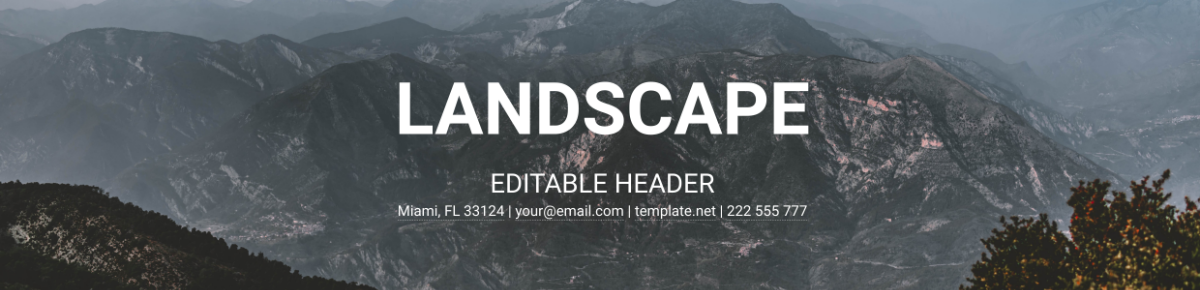 Landscape Editable Header Template