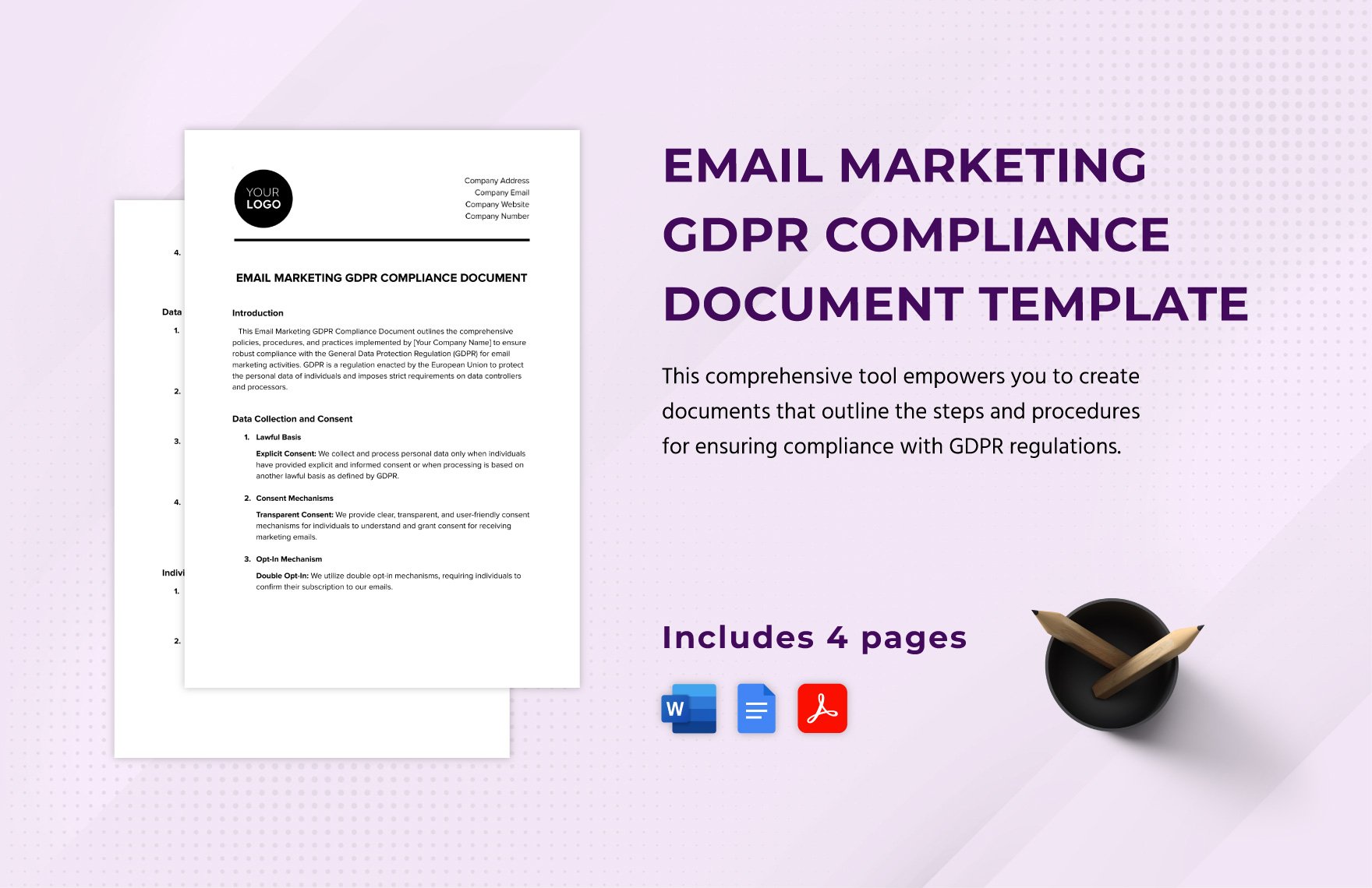 Email Marketing GDPR Compliance Document Template