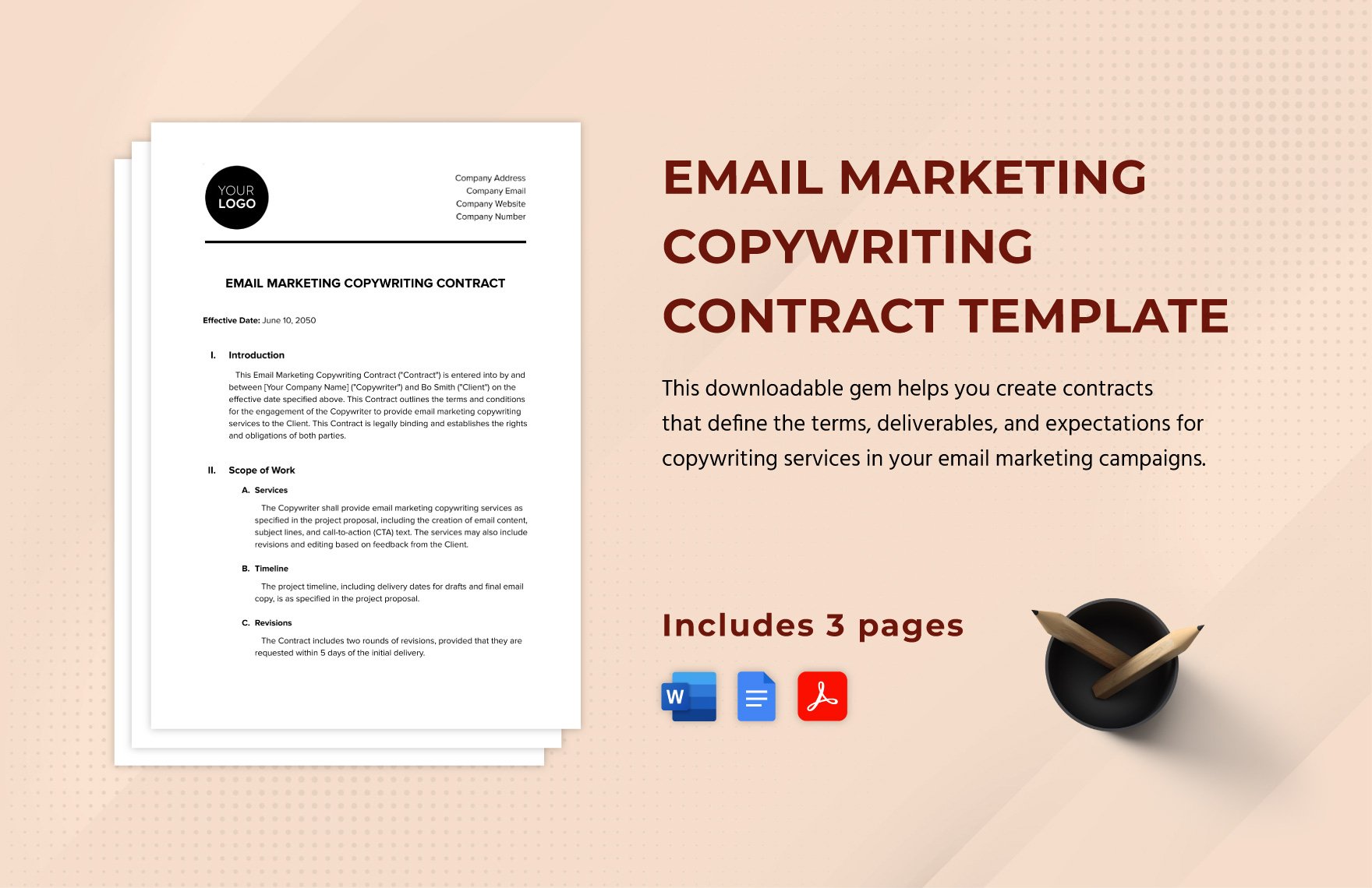 Email Marketing Copywriting Contract Template