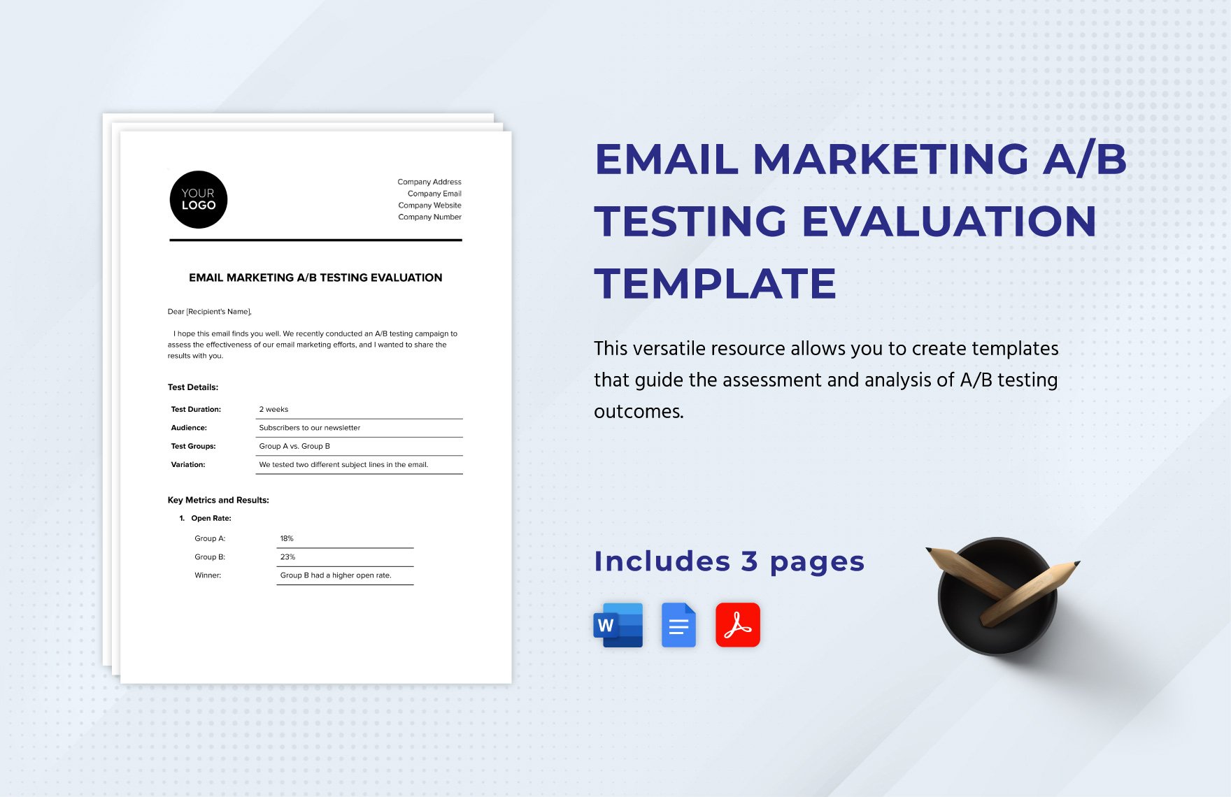 Email Marketing A/B Testing Evaluation Template