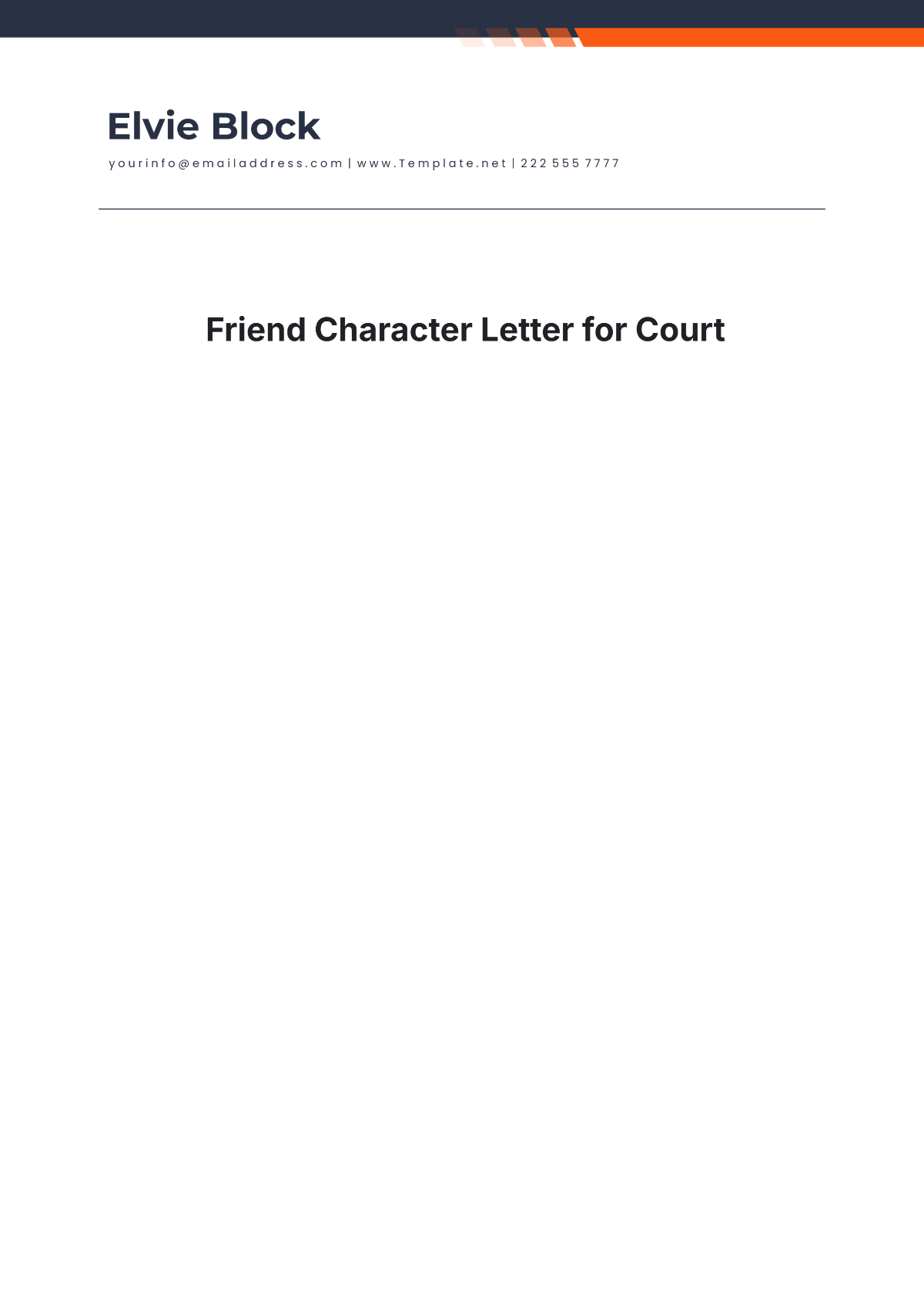 Friend Character Letter For Court Template - Edit Online & Download