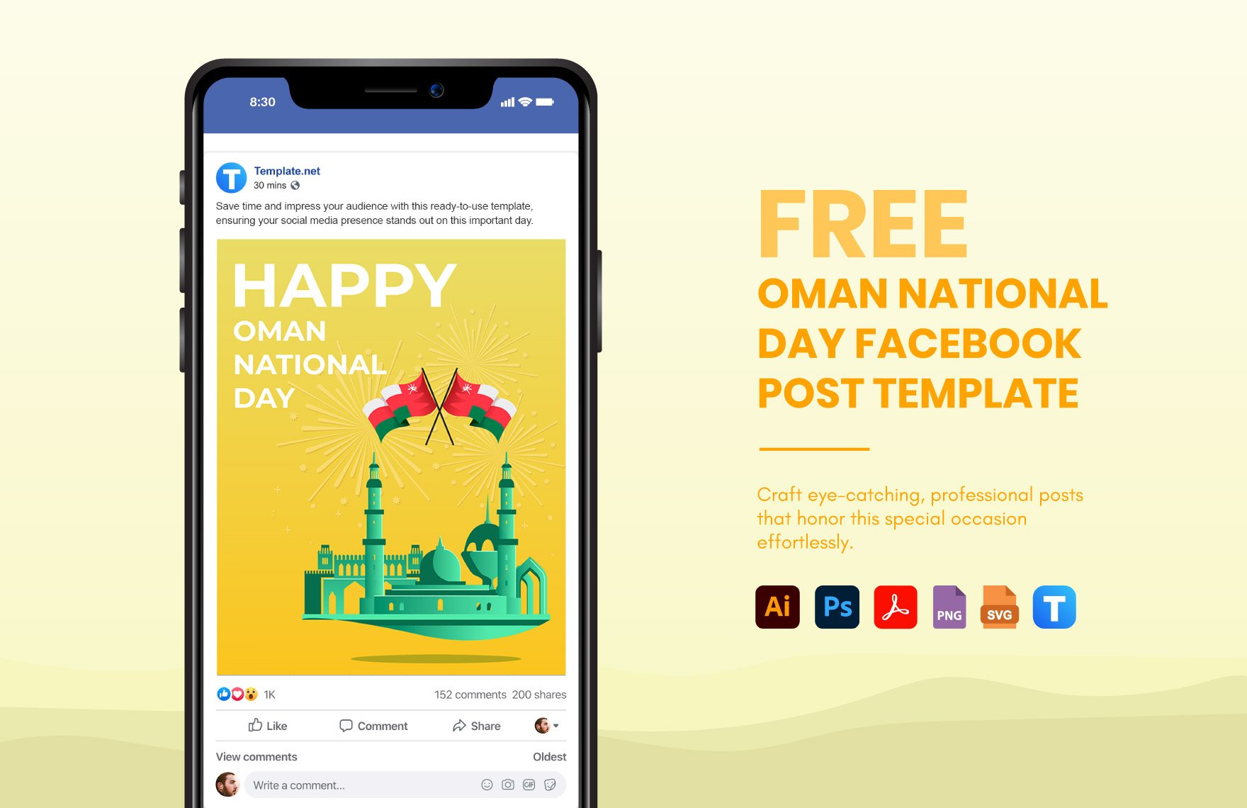 Oman National Day Facebook Post Template