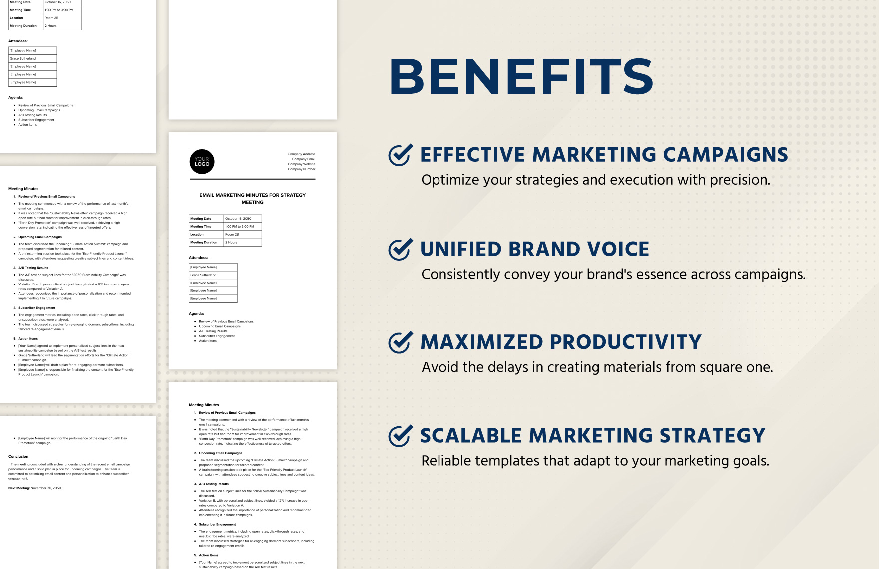 Email Marketing Minutes for Strategy Meeting Template