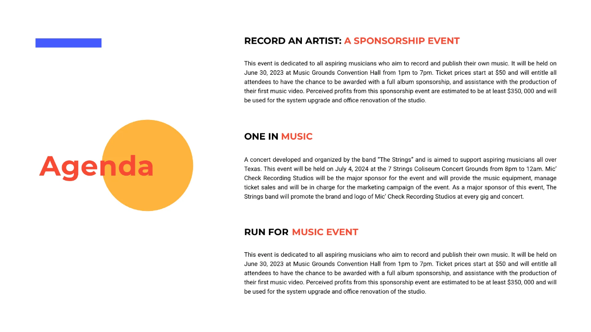 Free Sponsorship Pitch Deck Presentation Template to Edit Online