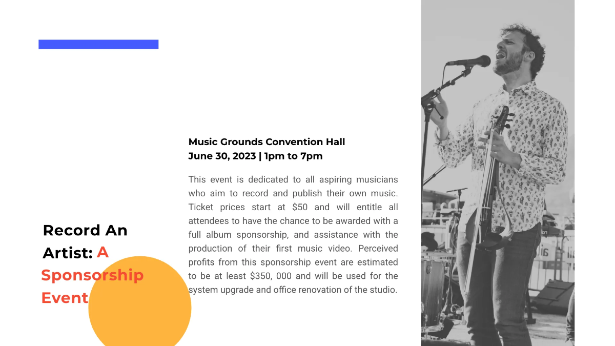 Free Sponsorship Pitch Deck Presentation Template to Edit Online