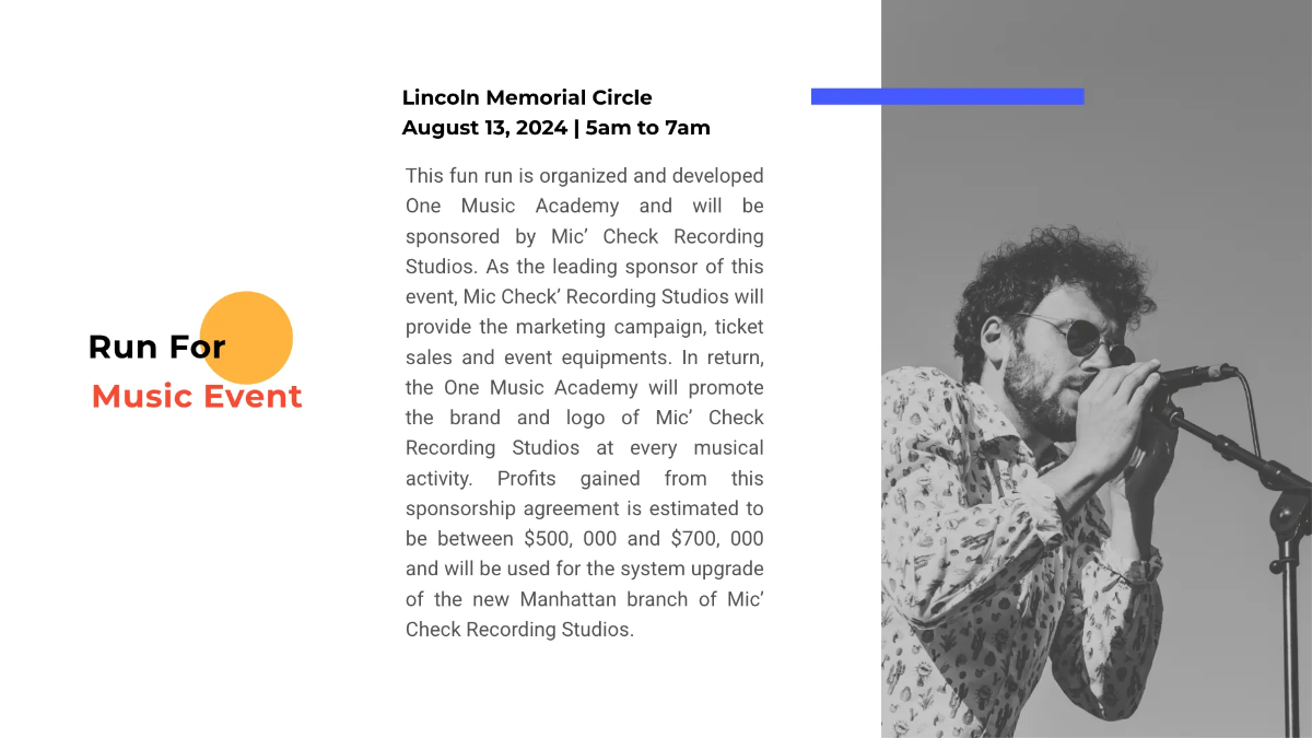 Free Sponsorship Pitch Deck Presentation Template to Edit Online