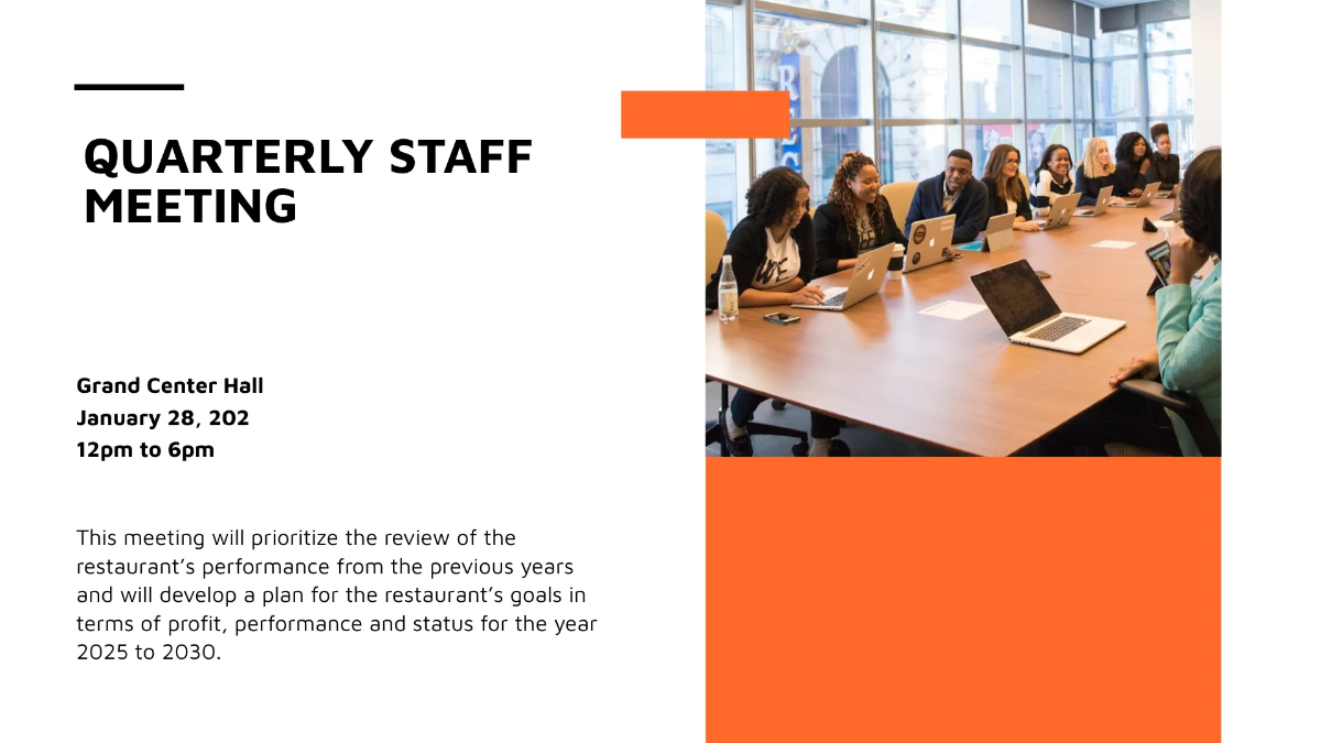 Free Restaurant Business Presentation Template to Edit Online