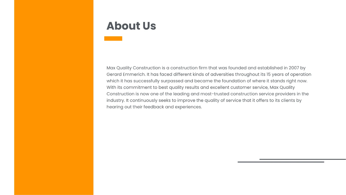 Free Creative Construction Presentation Template to Edit Online