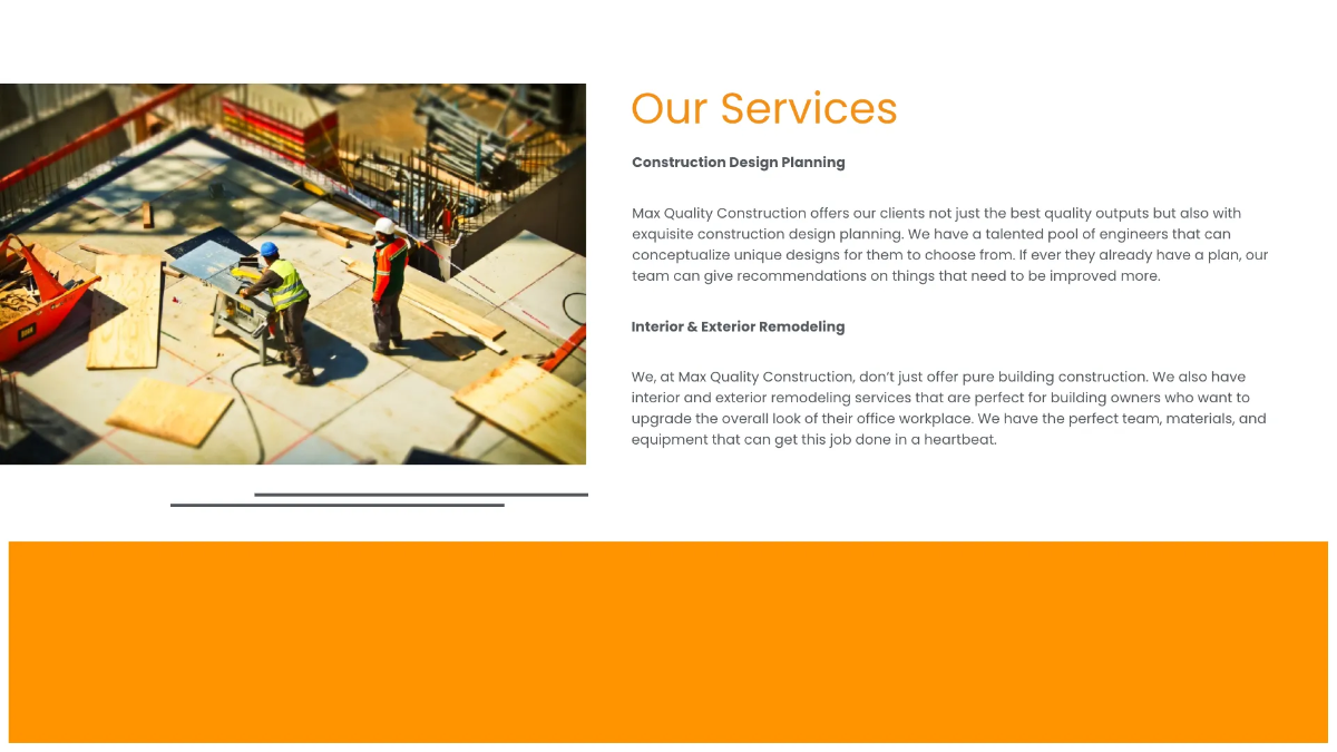 Free Creative Construction Presentation Template to Edit Online