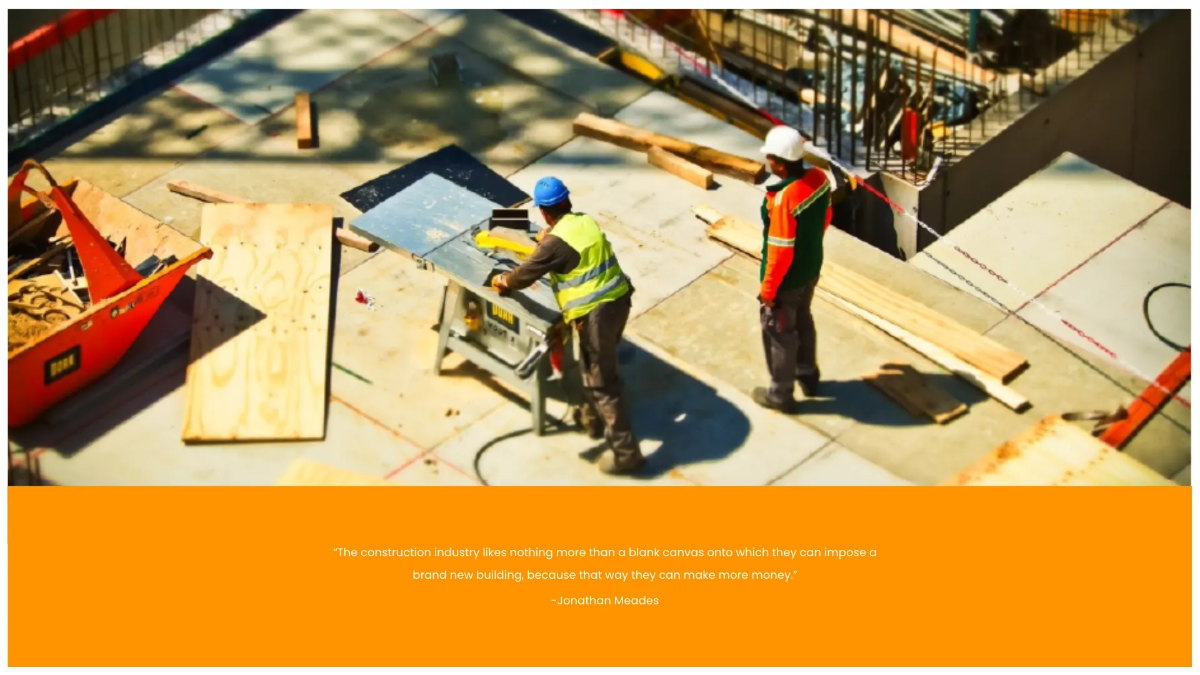 Free Creative Construction Presentation Template to Edit Online