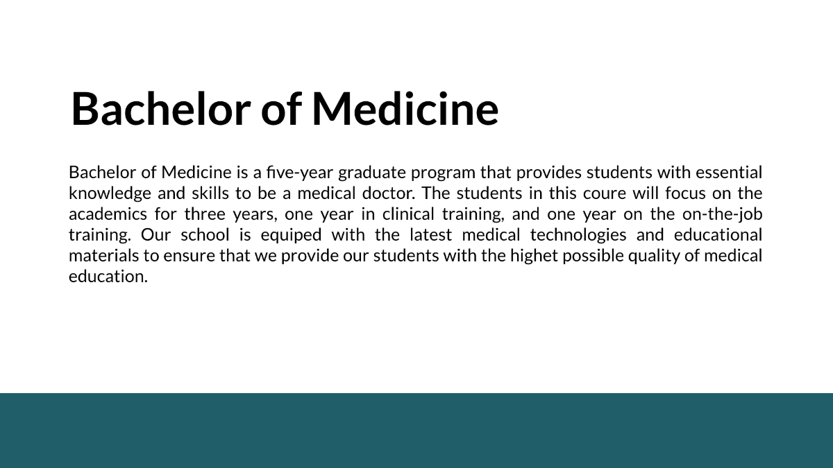 Free Medical School Presentation Template to Edit Online