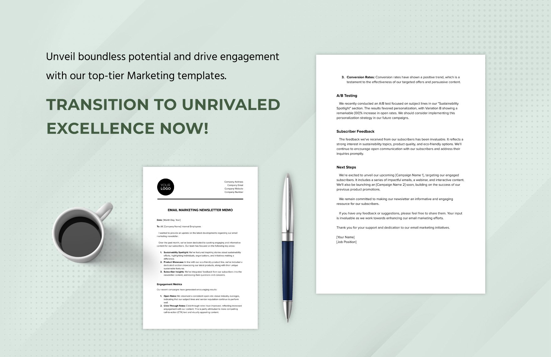 Email Marketing Newsletter Memo Template