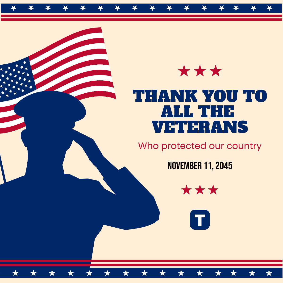 Veterans Day Instagram post Template - Edit Online & Download