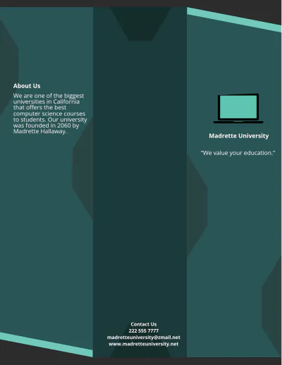 Free Computer Education Brochure Template to Edit Online