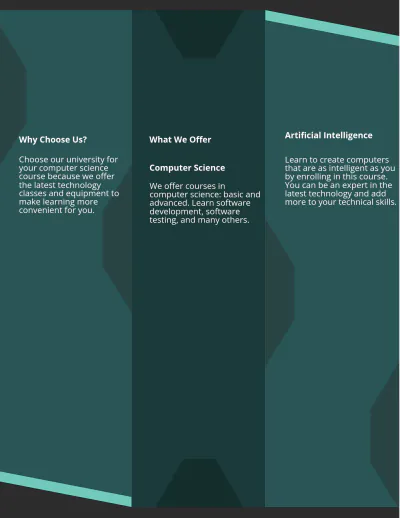 Free Computer Education Brochure Template to Edit Online
