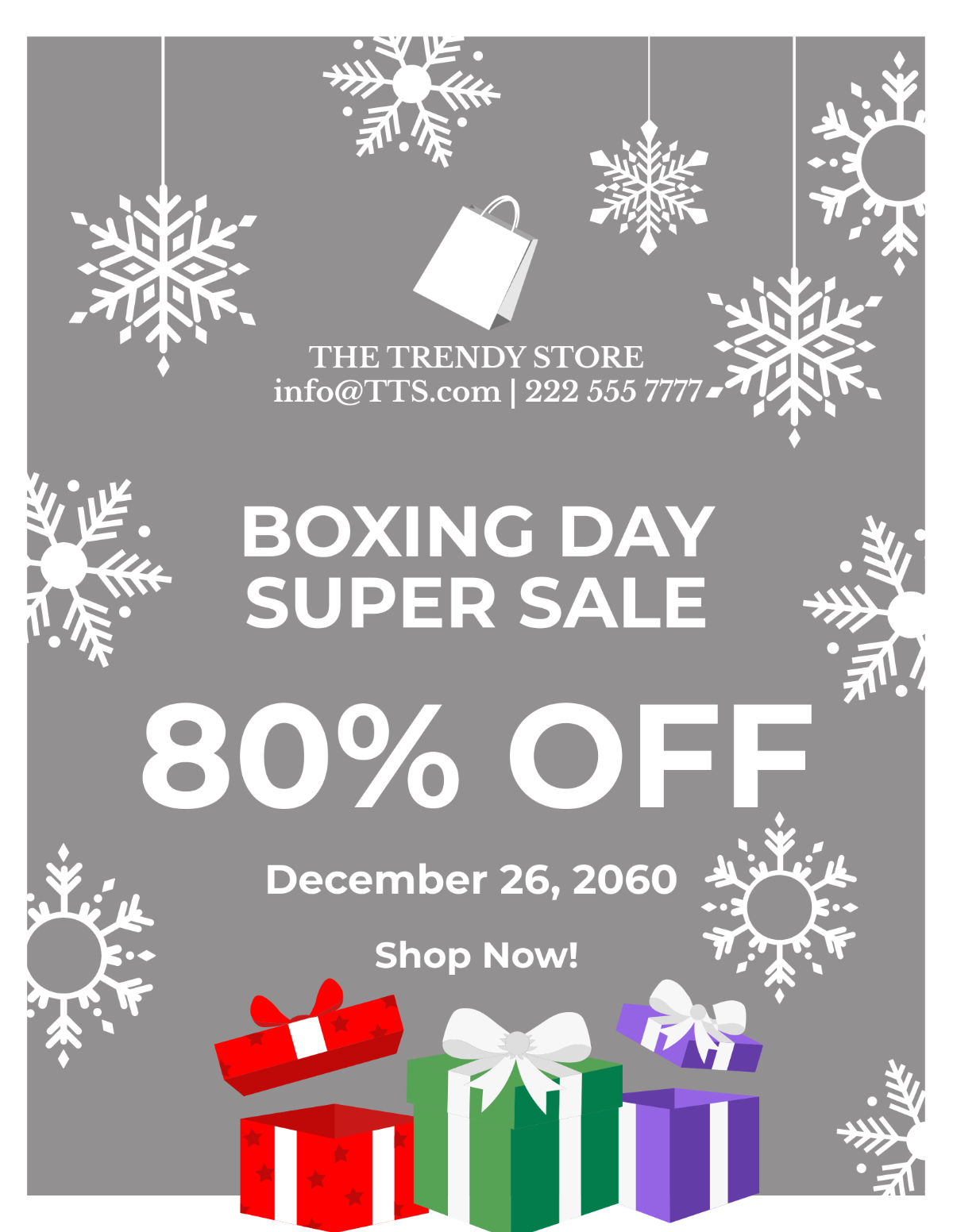 Free Boxing Day Advertising Flyer Template